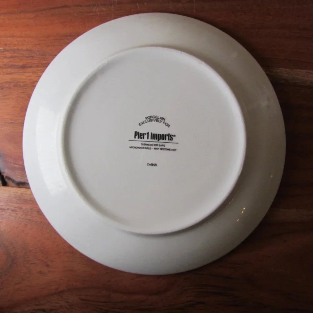3 for $24 - pier 1 paisley bird red appetizer plate (W6361)